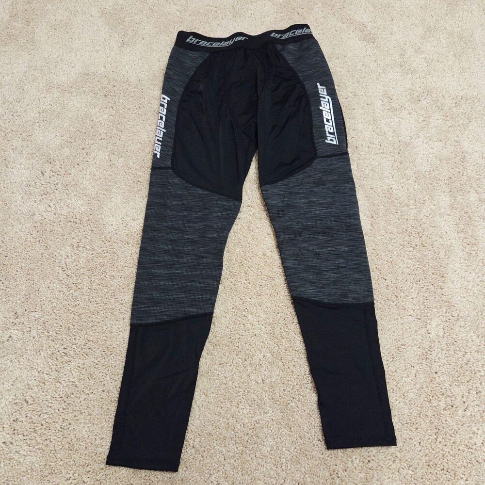 Bracelayer KX1 Leggings Mens XL Black Gray Compression Running Training Leggings